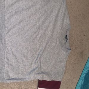 Gray and red sweater